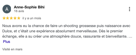 Avis_google_Dulce_messadi_photographe_Saintry_essonne