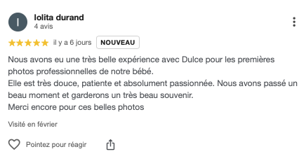 Avis_google_Dulce_messadi_photographe_Saintry_idf